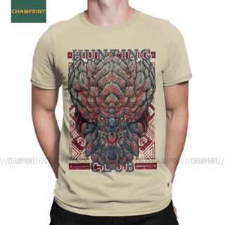 เสื้อยืด Hunting Club Bazel Monster Hunter World T Shirt for Men 100% Cotton Cool T-Shirts Rathian Dragon MHW Game _03
