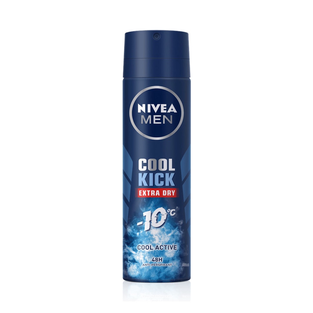 nivea-deo-cool-kick-spray-150ml-สเปรย์ระงับกลิ่นกาย-ด้วยสูตรเย็นสุดขั้ว