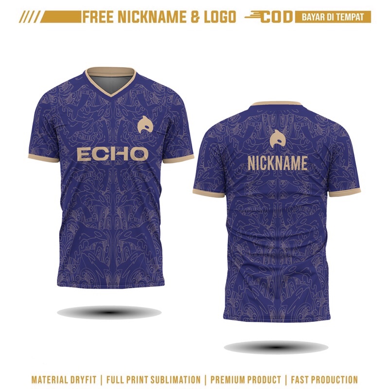 เสื้อกีฬาแขนสั้น ลายทีม Esport Jersey Echo M4 2022 ฟรีชื่อ Yawi Free