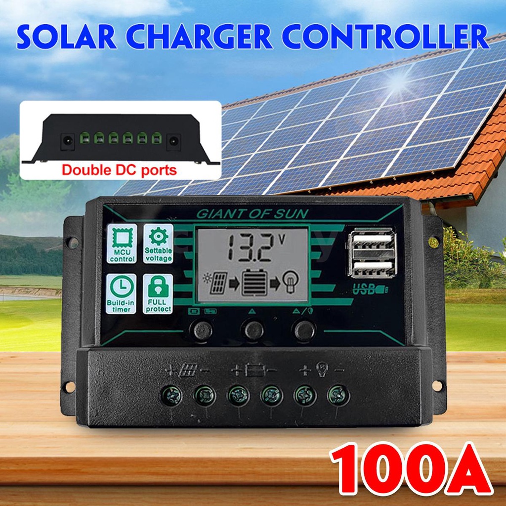 solar-charger-100a-12v-24v-อุปกรณ์ควบคุมแผงโซล่า-โซล่าชาร์เจอร์-จอแสดงผล-lcd-ชาร์จเจอร์-โซล่าชาร์จคอนโทรลเลอร์