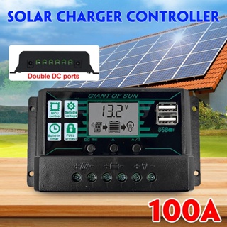 Solar charger 100A 12V/24V อุปกรณ์ควบคุมแผงโซล่า โซล่าชาร์เจอร์ จอแสดงผล LCD ชาร์จเจอร์ โซล่าชาร์จคอนโทรลเลอร์