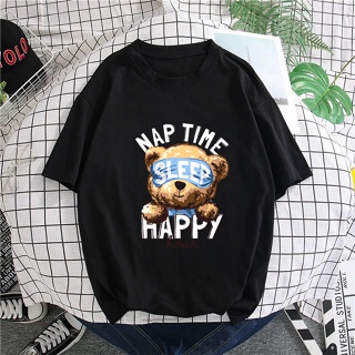 BAJU MANTAP sleep teddy bear T-shirt 2XL 3XL LELAKI PEREMPUAN STREETWEAR TEE/WOMEN MEN/KAIN COTTON /OOTD/BAJU WANIT_02