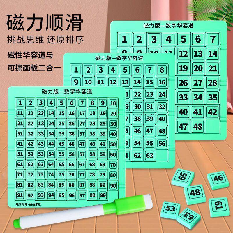 จิ๊กซอว์แม่เหล็ก-ตัวเลข-huarong-tao-ของเล่นเสริมการเรียนรู้-สําหรับเด็กอนุบาล-8-ถึง-1