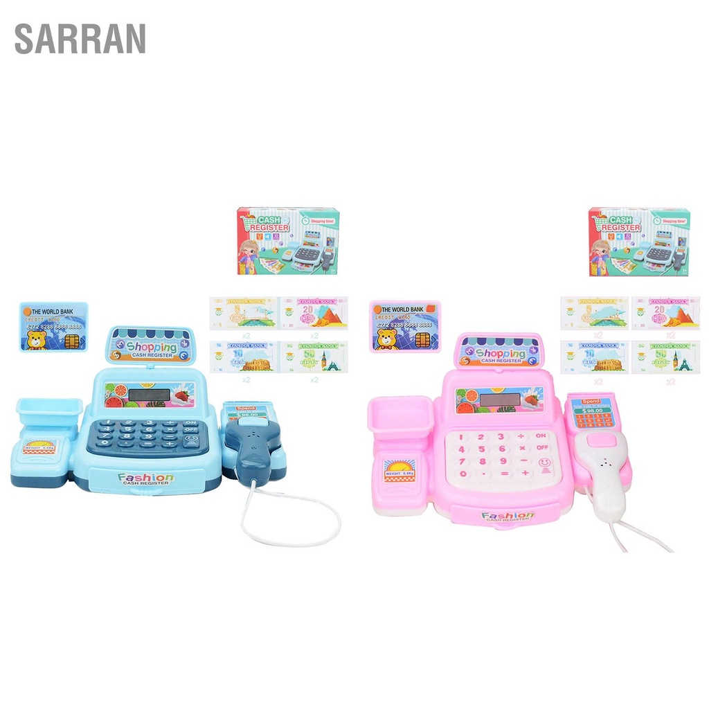 sarran-แกล้งทำเป็นเล่นเครื่องบันทึกเงินสดจำลองมินิซูเปอร์มาร์เก็ตเครื่องบันทึกเงินสดสำหรับเด็กของเล่นสำหรับเล่นตามบทบาท