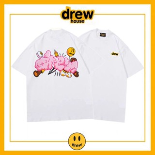 เสื้อยืดแขนสั้น ผ้าฝ้าย ทรงหลวม พิมพ์ลายตัวอักษร Drew House Justin Bieber สําหรับผู้ชาย และผู้หญิง_01