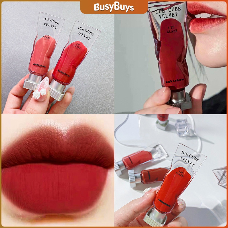 b-b-ลิปสติกเนื้อแมทกำมะหยี่-ติดทนนาน-ลิปกลอส-เบา-ดีไซน์สวย-lip-stain