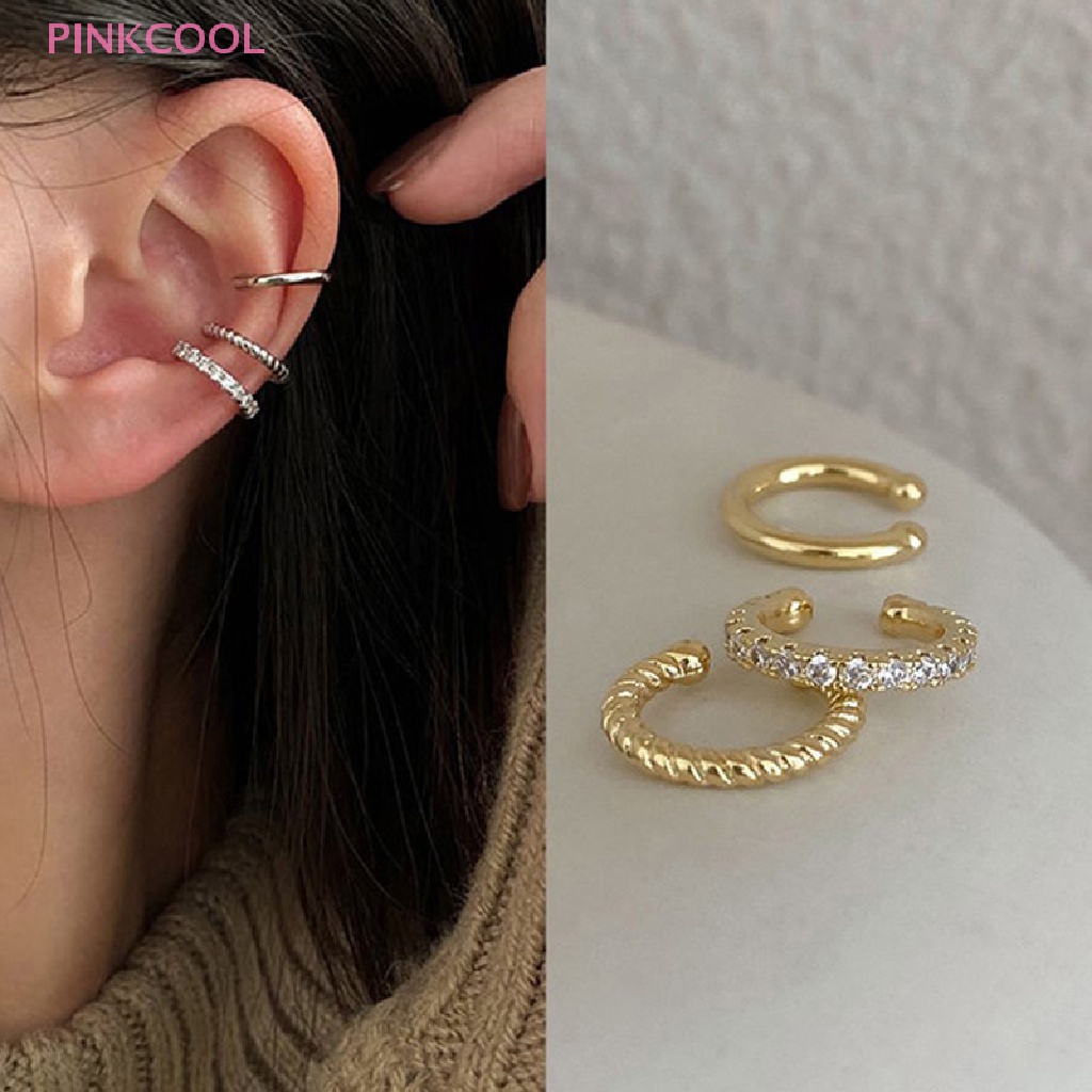 pinkcool-ต่างหูแฟชั่น-ไม่มีคลิปหนีบ-ไม่ปลอม-ของขวัญเครื่องประดับ-สําหรับผู้หญิง-ขายดี