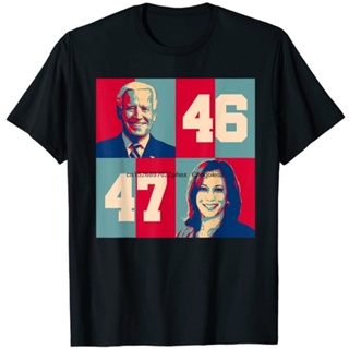เสื้อยืด พิมพ์ลาย Biden Harris 46 47 President Of Us Joe Kamala Vp สไตล์ฮิปฮอป เหมาะกับฤดูร้อน ของขวัญ สําหรับวัยรุ่น แล