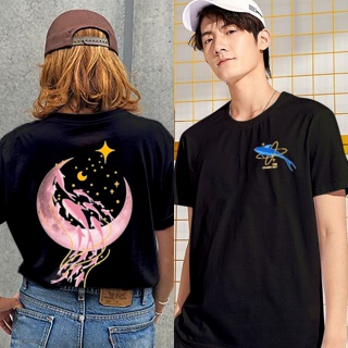 Korean Fashion T shirt For Men Women Graphic Back Print Oversize Unisex Tops color tee_07