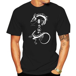 2022 New Short Sleeve Men Tshirt Men Spirited Away Dragon Silhouette T Shirt Black_01