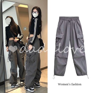 DaDulove💕 New American Street Overalls Womens Casual Pants Loose High Waist Wide Leg Pants Trendy Pants