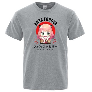 เสื้อยืดแขนสั้นลําลอง พิมพ์ลาย Anya Forger - spy x family สวมใส่สบาย แฟชั่นฤดูร้อน สไตล์เรโทร สําหรับผู้ชาย