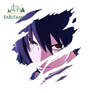 Earlfamily สติกเกอร์ ลายการ์ตูนนารูโตะ Sasuke กันน้ํา 13 ซม. สําหรับตกแต่งรถยนต์