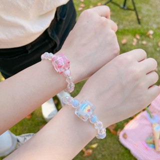 การ์ตูนน่ารัก ใส เรซิน ลูกปัดคู่ สร้อยข้อมือ / หวาน เรียบง่าย อเนกประสงค์ แหวนผม / สายรัดข้อมือ แฟนสาว ปรับได้ เครื่องประดับ