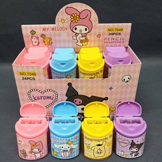 กบเหลาดินสอ ลาย Kawaii Sanrio Mymelody Kuromi Cinnamoroll Pom Pom อุปกรณ์เครื่องเขียน สําหรับเด็กนักเรียน จํานวน 4 ชิ้น