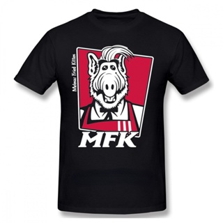 เสื้อยืด พิมพ์ลายการ์ตูนแมว Melmac Fried Alf แฟชั่นฤดูร้อน สําหรับผู้ชาย XS