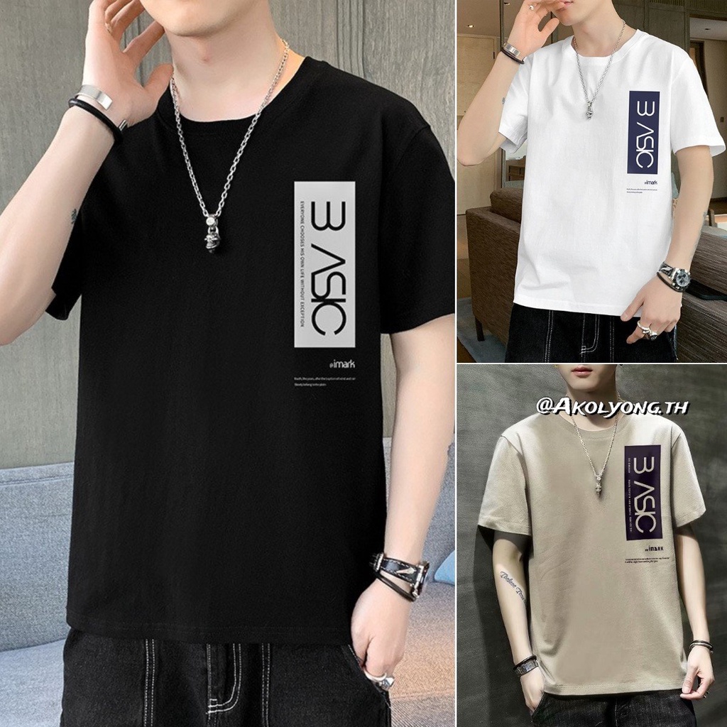 เสื้อยืดแขนสั้นลําลอง-ทรงหลวม-พิมพ์ลาย-สําหรับผู้ชาย