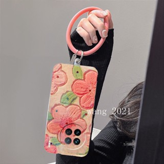 Ready Stock New Phone Case VIVOX90 X80 VIVO X90 Pro X80 Pro 5G เคส Casing Shiny Luxurious Rhinestone Flowers Soft Case with Round Wristband for VIVO X90 5G เคสโทรศัพท