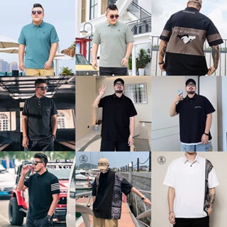 M-8XL] oversized POLO shirt mens handsome thin short-sleeved T-shirt plus fat oversized fat mans heavy Tee summer solid color POLO short-sleeved Paul shirt S