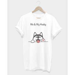 เสื้อยืดลายหมา ไซบีเรียน ฮัสกี้ Me & My Husky T-Shirt_01