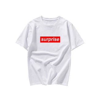 เสื้อยืดแขนสั้น ผ้าฝ้าย พิมพ์ลายเซอร์ไพรส์ ทรงหลวม ขนาดใหญ่ แฟชั่นฤดูร้อน สําหรับนักเรียน