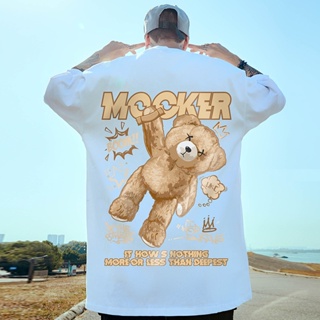 tshirt for men USA style cartoon bear print couple tshirt 180g cotton round neck unisex tshirt_07