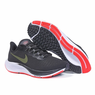 Nike AIR ZOOM PEGASUS 37 and Cushioning and Resilient Running Shoes Black and red40-45