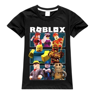Fired roblox 2021ใหม่ผ้าฝ้ายสาวเด็กเสื้อยืดเด็กเสื้อผ้าการ์ตูนแขนสั้นเด็กเสื้อยืดเกมเด็กเสื้อยืด_03