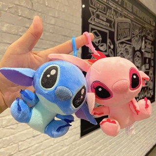 Kawaii Stitch Plush พวงกุญแจรูปของเล่นการ์ตูนอะนิเมะ Disney Stitch พวงกุญแจการ์ตูนเด็กแหวน XMS ของขวัญ