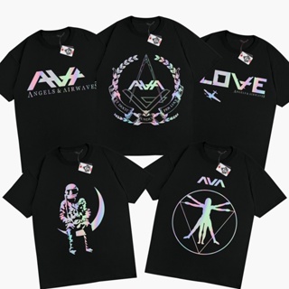 Karimake T-Shirt Band AVA ANGELS AND AIRWAVES HOLOGRAM LOGO T-Shirt Music_01