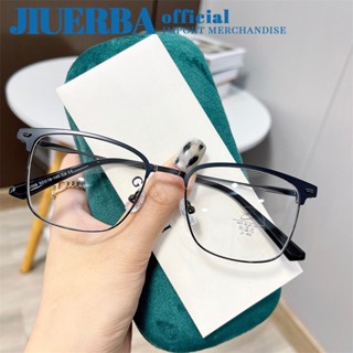 JIUERBA ใหม่ TR โลหะอัลตร้าแสงกรอบแว่นตาสี่เหลี่ยมแฟชั่นคลาสสิกชายและหญิงนําเข้าป้องกันรังสีที่มีคุณภาพสูงแบรนด์แว่นตา