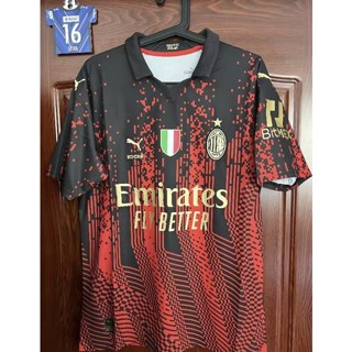 [Fans] เสื้อเชิ้ตแขนสั้น พิมพ์ลายนักฟุตบอล Milan 2324AC พรีเมี่ยม