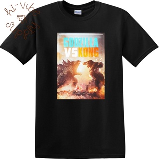 New Vintage T-Shirt 1 Cotton Printed Godzilla Vs Kong Upcoming Movie King Of Monsters Mens 2022S-5X_01