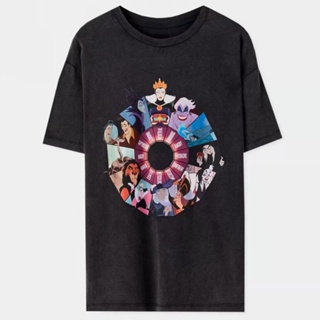 Disney Family Mickey Mouse Snow White The Evil Queen Witch The Lion King Cartoon Print Women T-Shirt O-Neck Short S_03