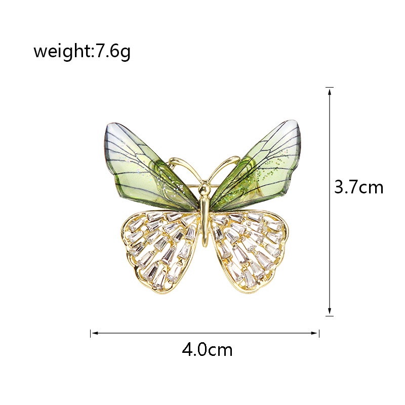เครื่องประดับ-เข็มกลัดอะคริลิค-รูปผีเสื้อ-ประดับเพชรเทียม-สีเขียว-ระดับไฮเอนด์-แบบเป็นที่นิยม