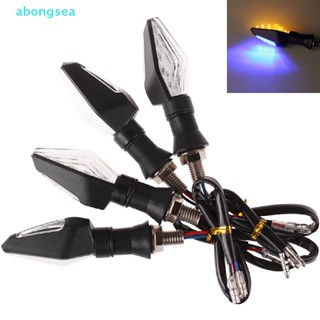 Abongsea ไฟเลี้ยว Led 12 ดวง สีเหลืองอําพัน สีฟ้า สําหรับรถจักรยานยนต์