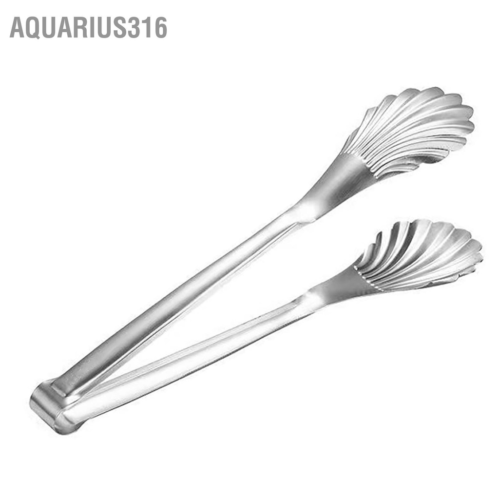 aquarius316-แหนบทำอาหารอเนกประสงค์ทนความร้อนรูปทรงเปลือกสแตนเลสแหนบครัวสำหรับทำอาหารบาร์บีคิวเสิร์ฟ