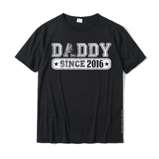 Mens Daddy Since 2016 T Shirt Fathers Day New Dad Gift Cool Comics Tops &amp; Tees Prevailing Cotton Men Tshirts_03