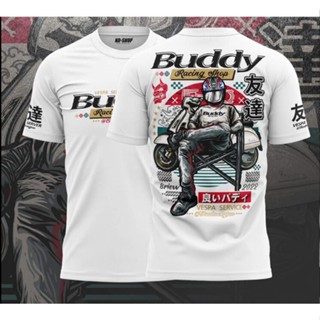 เสื้อยืดผ้าฝ้ายBuddy เสื้อเป็นแบบผ้ามันพิมพ์ลาย เนื้อผ้านิ่มๆ ใส่สบาย ไม่ร้อน