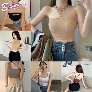 BabyBra_Shop สายเดี่ยว มีฟองน้ำในตัว บราสายเดี่ยว บราแฟชั่น เสื้อครอป เกาะอก เสื้อเกาะอกครึ่งตัว ADCBB229