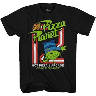 Kaos Mens Toy Story Group Shirt - Woody, Buzz Lightyear, Rex &amp; Pizza Planet - Throwback Classic T-Shirt_05