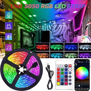 Ligyetor สายไฟ Led 5050 RGB เปลี่ยนสีได้ 16 สี ชาร์จ USB สําหรับตกแต่งห้องนอน ห้องนั่งเล่น ทีวี ห้องครัว DIY