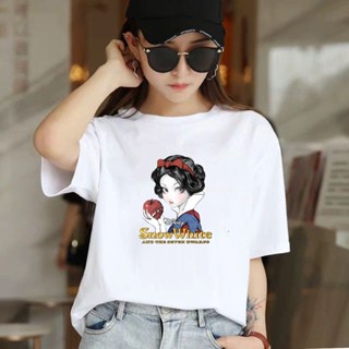 ﺴ❇Snow White Unisex Printed Graphic Short Sleeves T-Shirt Tee 42623_01