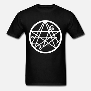 เสื้อผ้าผชเสื้อยืด ผ้าฝ้าย พิมพ์ลายสัญลักษณ์ Necronomicon Sigil Satan Satanism Occult แฟชั่นสําหรับผู้ชายS-5XL_04