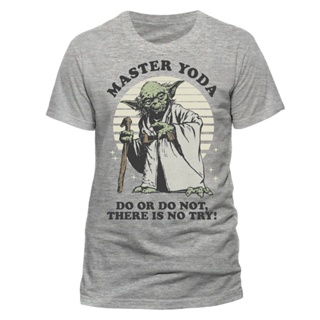 2023เสื้อยืดผ้าฝ้าย 100% Cotton Comfortable Fit Men tshirts Star Wars Master Yoda Do Or Do Not Funny Interesting Tee for