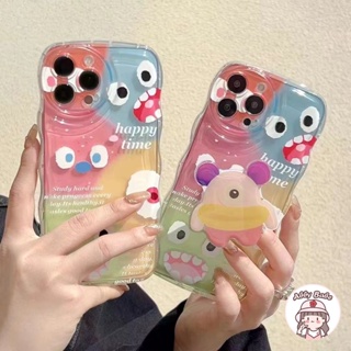 เคสโทรศัพท์มือถือ TPU แบบนิ่ม ลายการ์ตูนมอนสเตอร์ ไล่โทนสีน้ํามัน สําหรับ IPhone 14 Pro Max 13 12 11 Pro Max