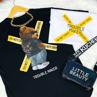 Vibe | T-shirt Oversize Teddy Bear Trouble Maker Oval Shirt_02