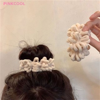 Pinkcool ยางมัดผมหางม้า แบบนุ่ม ยืดหยุ่น สีพื้น หรูหรา เครื่องประดับแฟชั่น สําหรับผู้หญิง