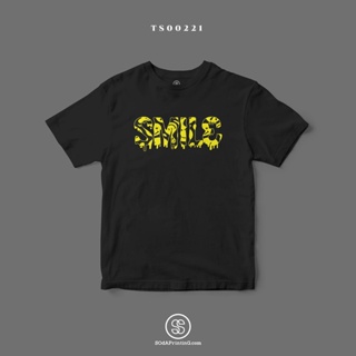 เสื้อยืด พิมพ์ลาย SMILE สีดำ  (TS00221) #SOdAtee #SOdAPrintinG