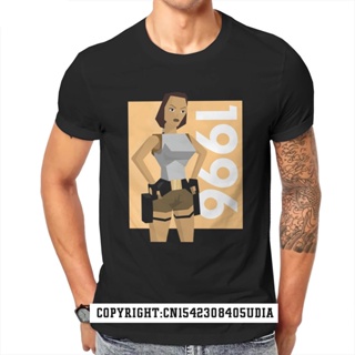 1996 tshirt tomb raider lara croft adventure game film t shirt male cotton shirts for top t-shirts fashionable_03